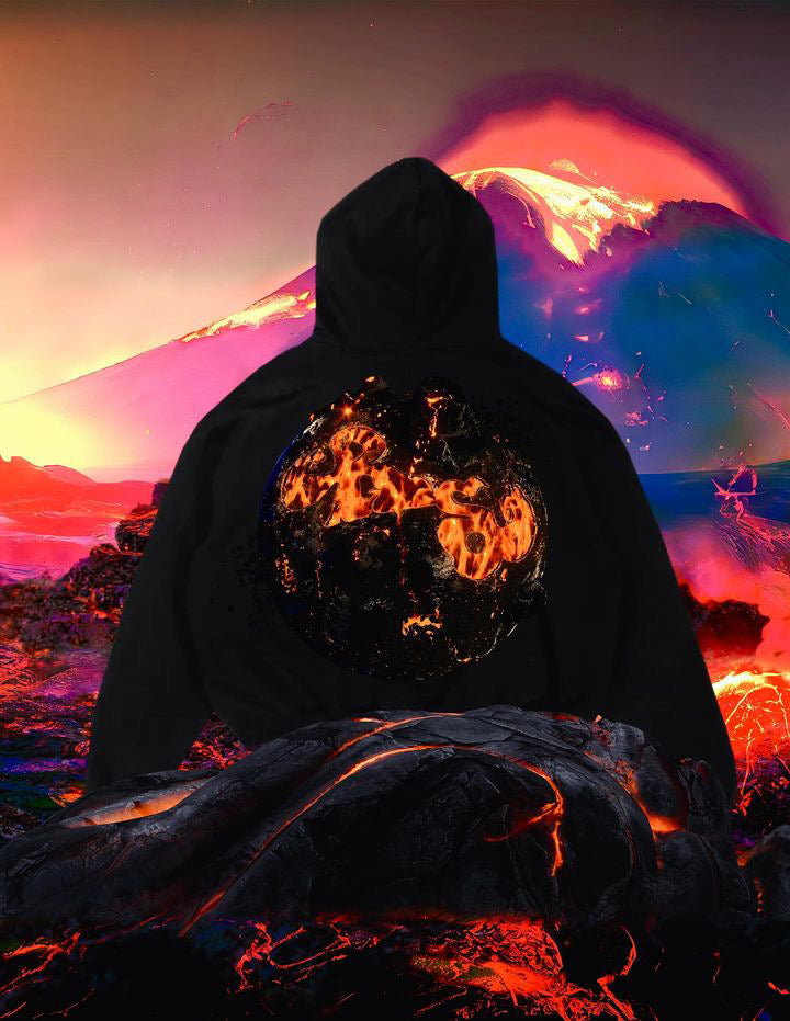 "Flaming Seas" Cropped Hoodie